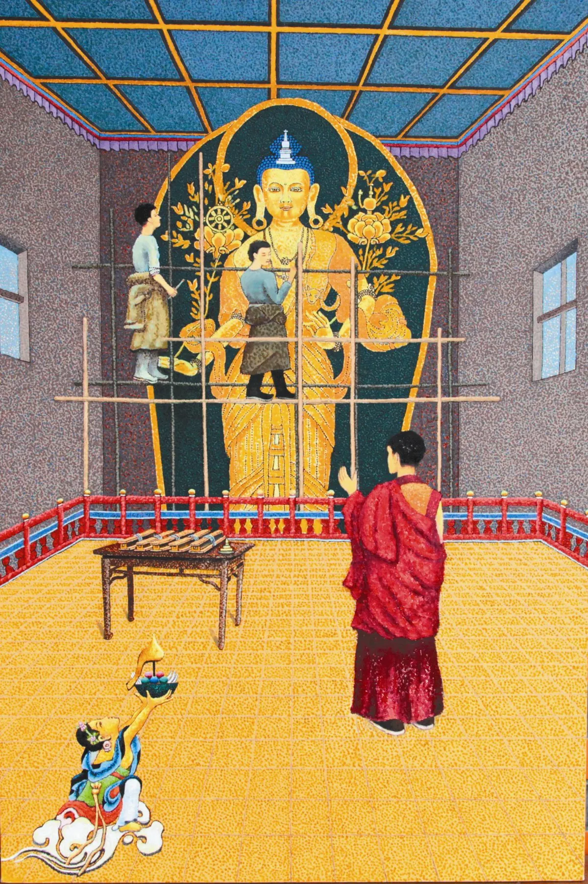 金碧輝煌殿堂 寓意佛法興盛