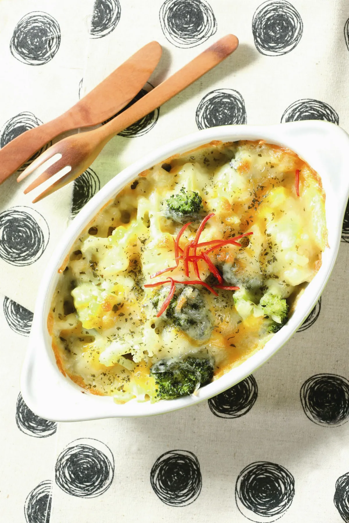 台式地中海餐桌 焗烤雙色花椰菜