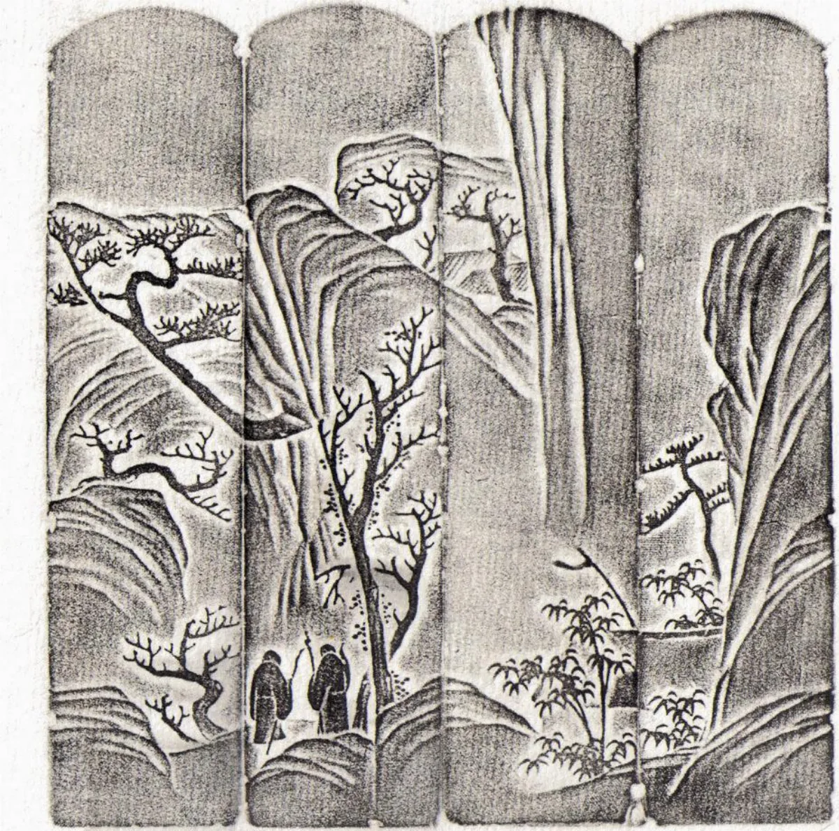 【清卿薄意】 山水薄意對章