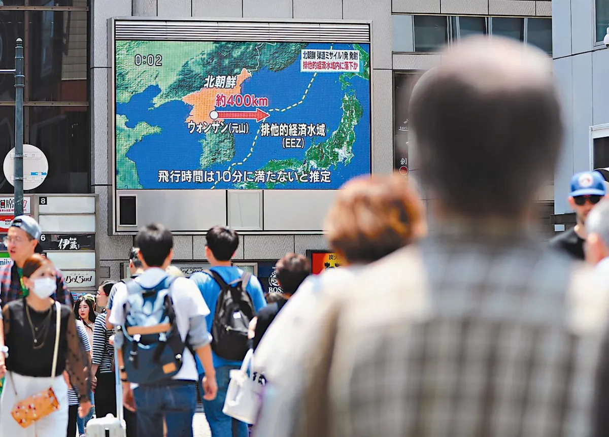 北韓又射飛彈落日本海 安倍：忍無可忍