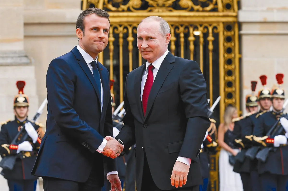 馬克宏會普亭 批俄媒發假新聞