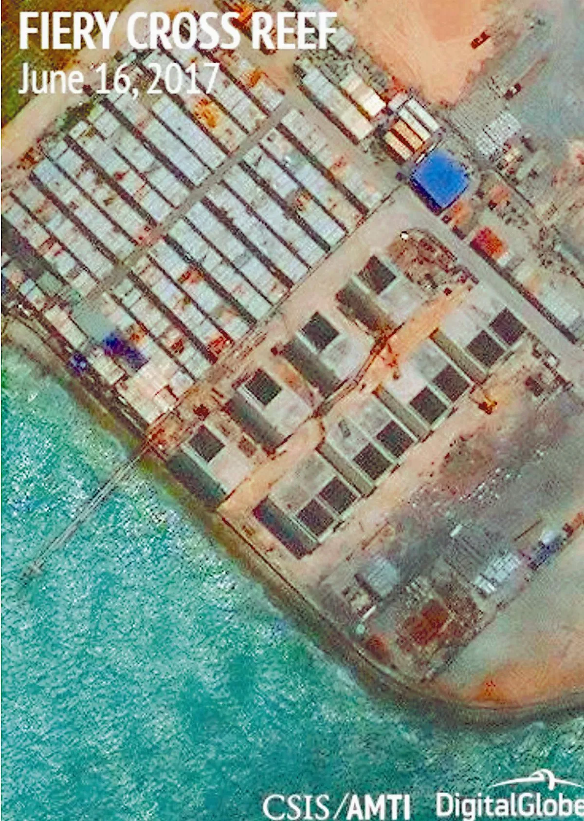 美衛星照 曝陸在南海工事