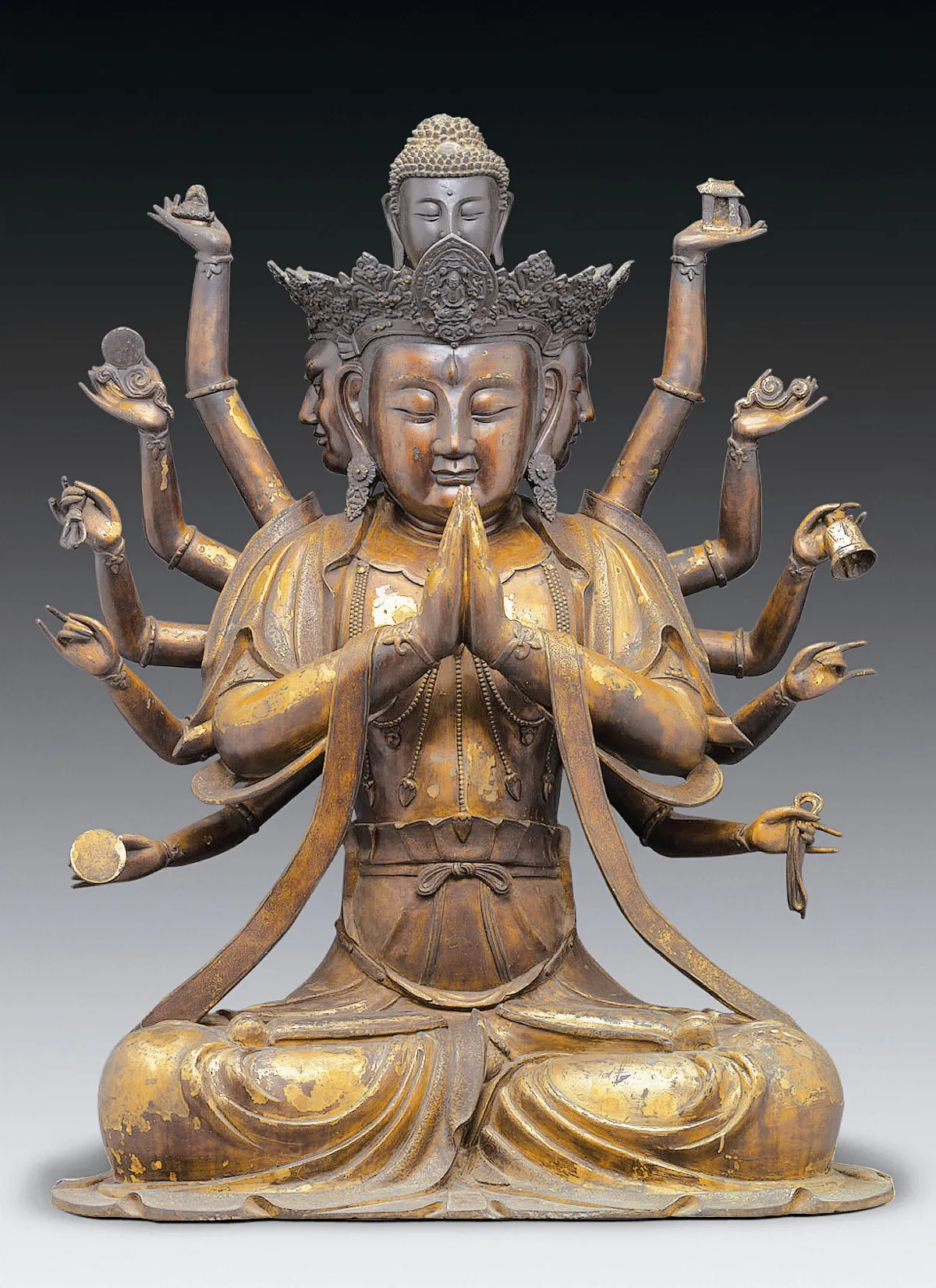 【慈悲妙相——首都博物館典藏  中國古代觀音菩薩造像展】十二臂准提觀音菩薩像