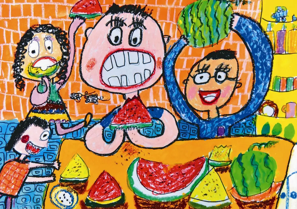 快樂塗鴉簿 我愛吃西瓜