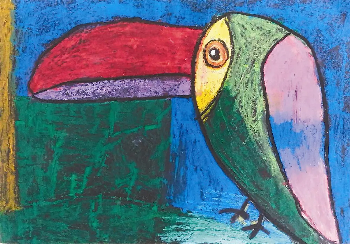 快樂塗鴉 簿 可愛的大嘴鳥