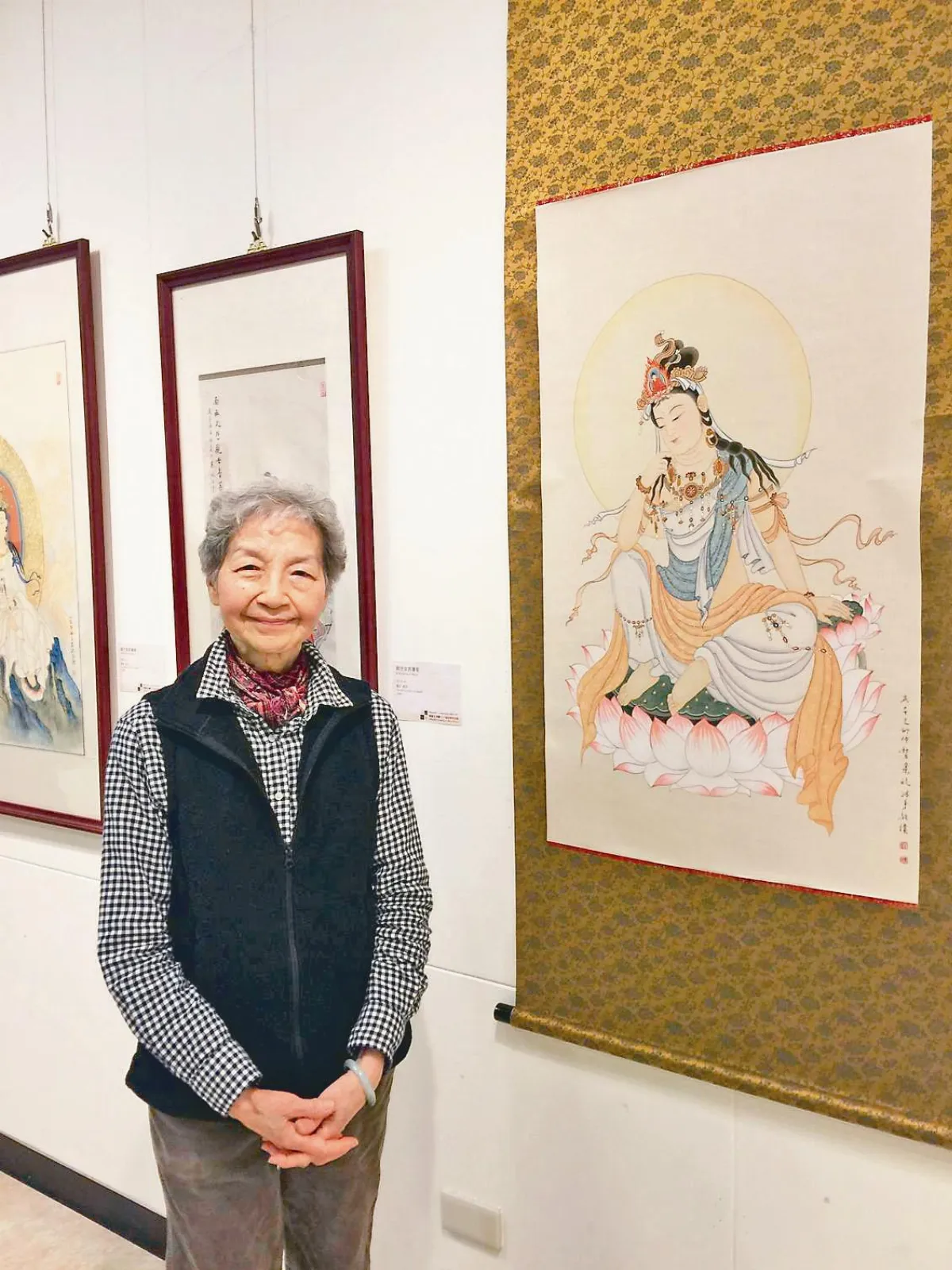 80歲開畫展 林祝玉恭敬繪佛