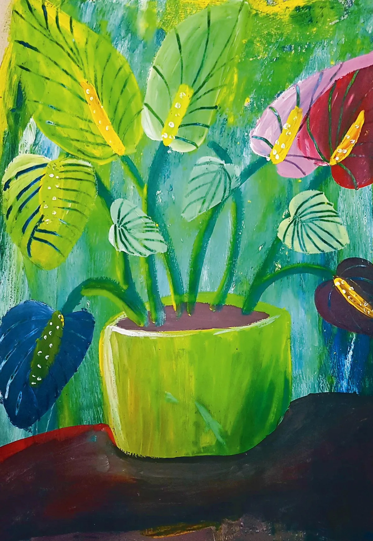 快樂塗鴉簿 火鶴花的美麗