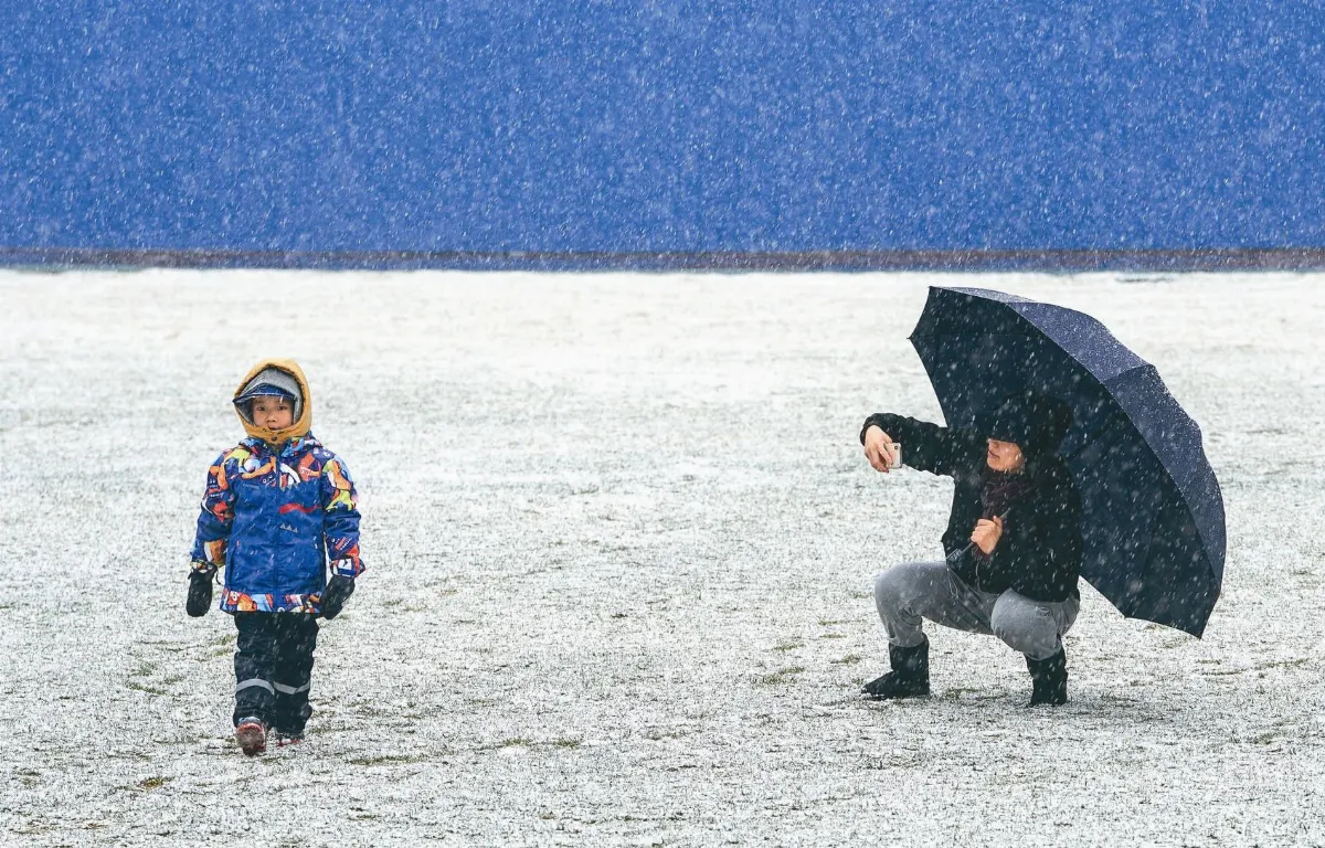 北京迎來春雪