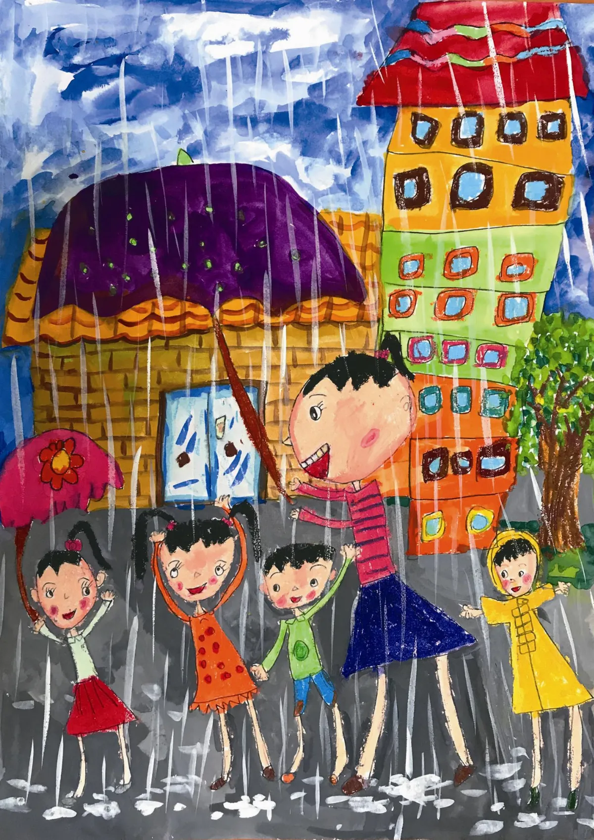 快樂塗鴉簿  下雨了