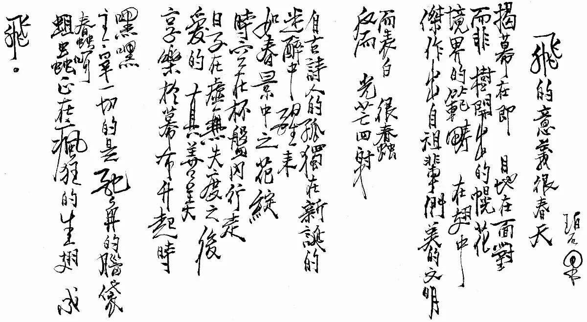 詩 飛的意義很春天