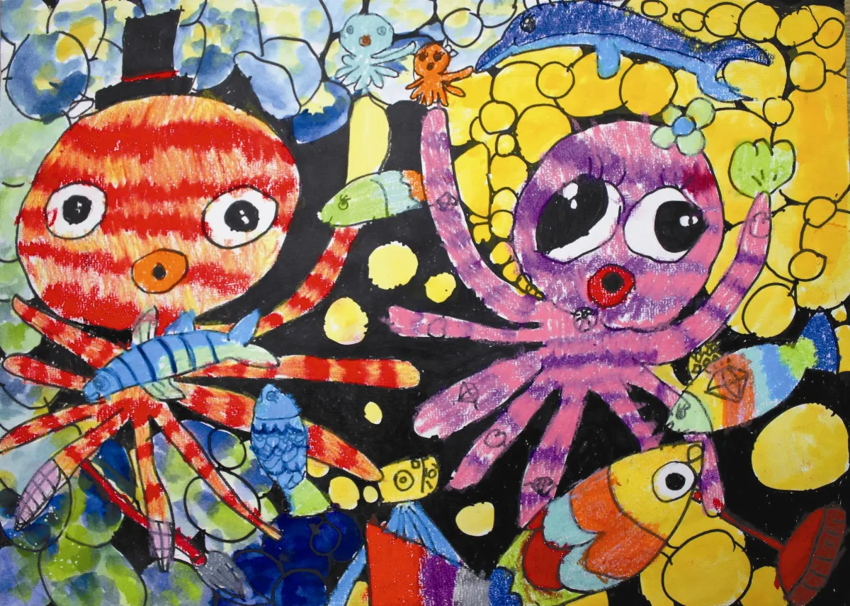 快樂塗鴉簿 海底世界的章魚