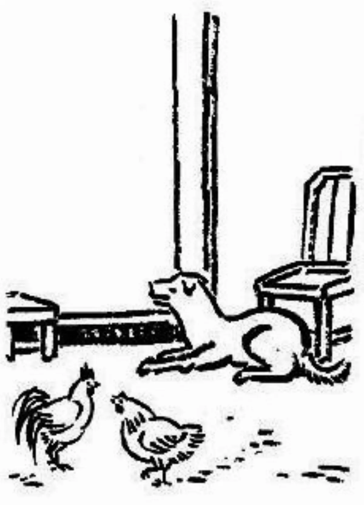 【豐子愷．護生畫集】主人登高去雞犬空在家