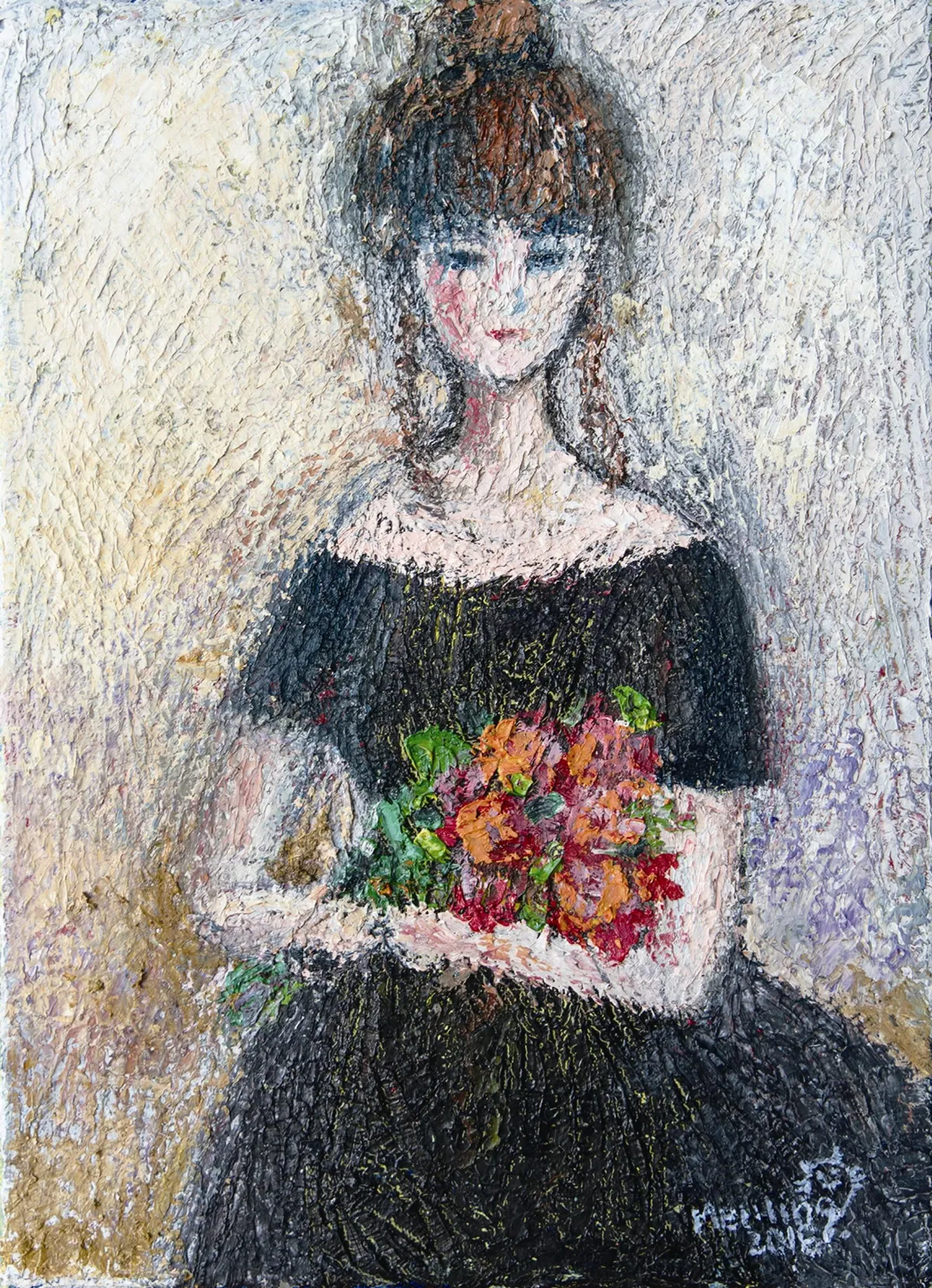 紅塵浪漫．李美玲油畫個展捧花的女孩