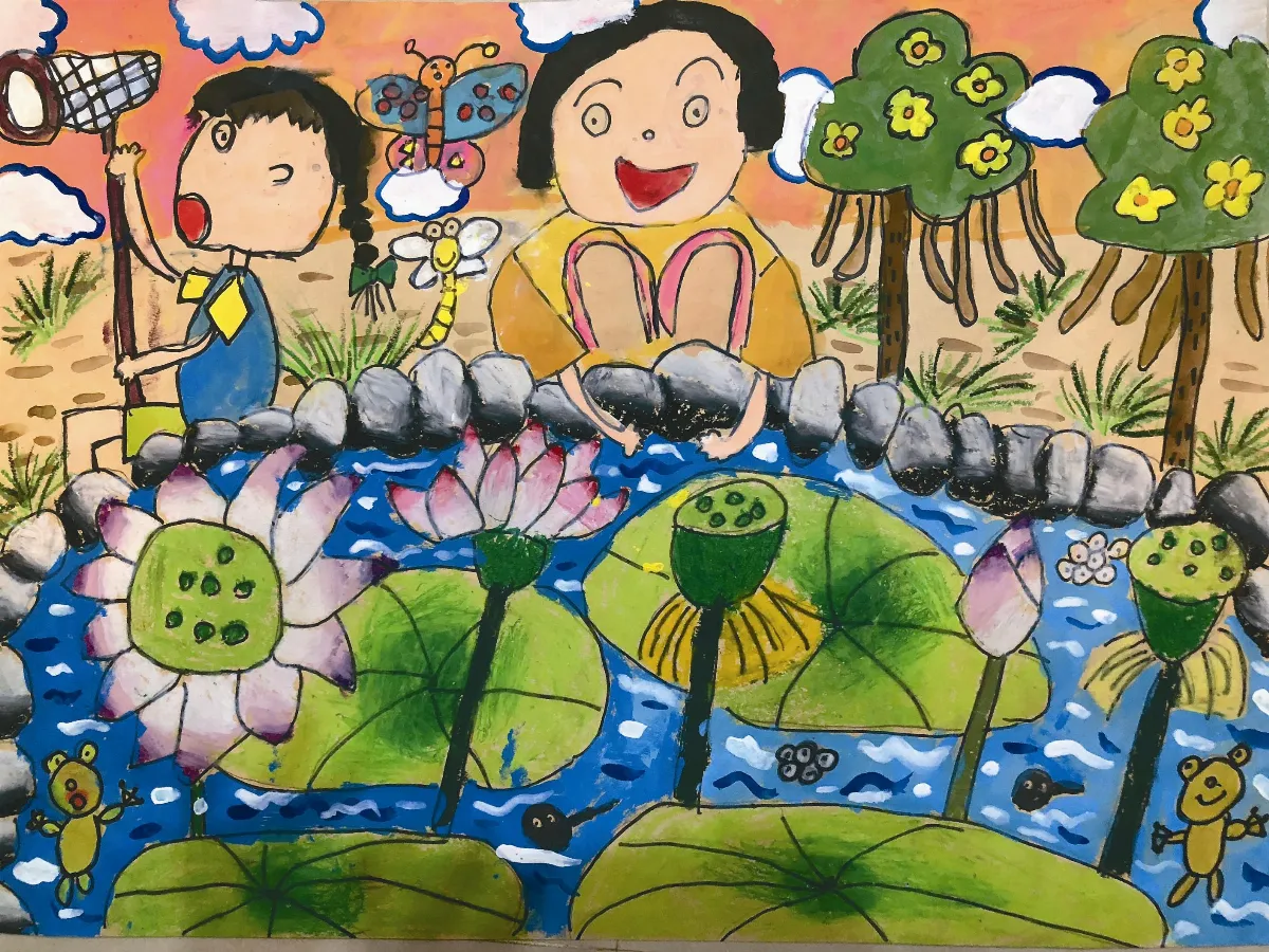 快樂塗鴉 簿 夏日湖畔