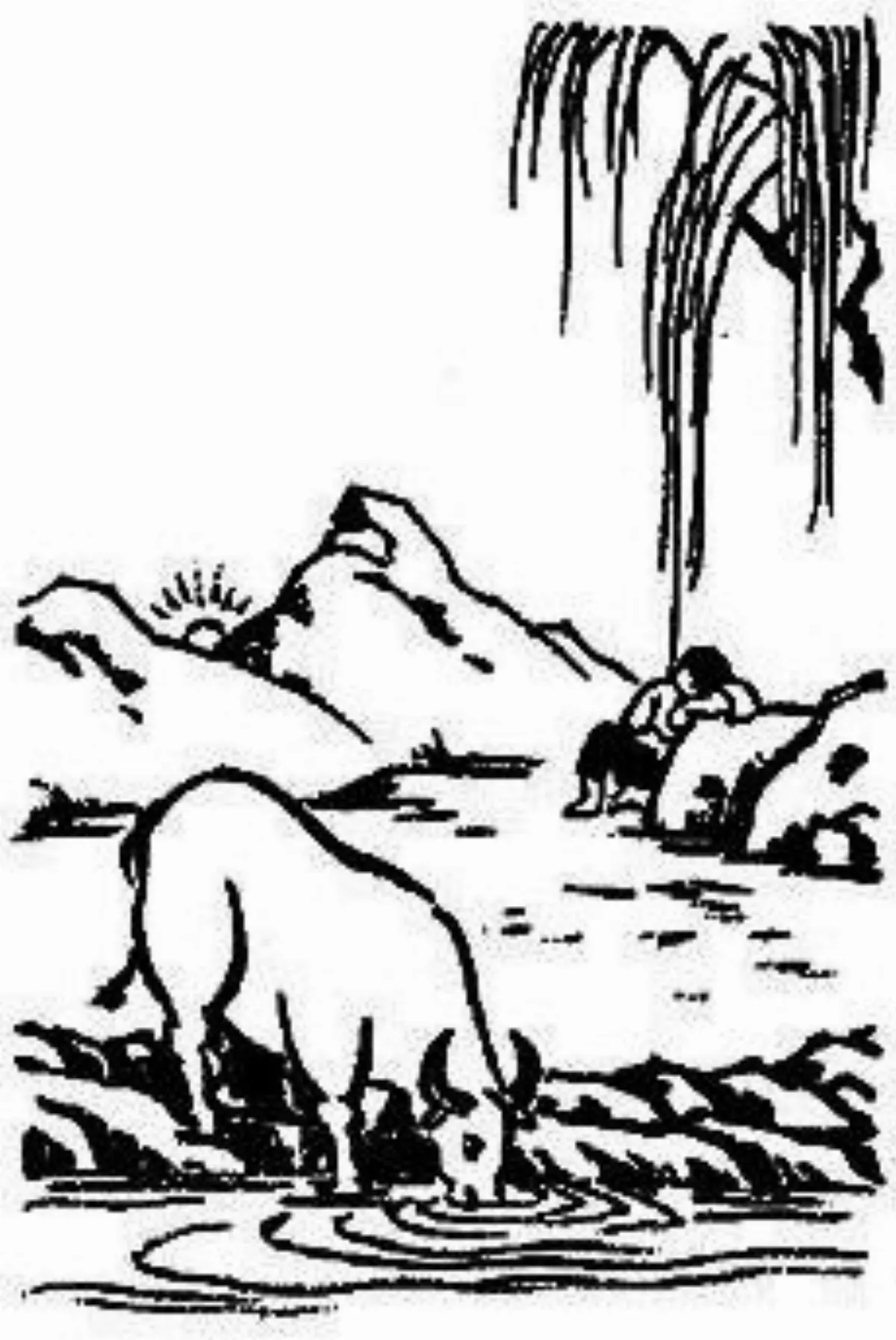 【豐子愷．護生畫集】 石上山童睡正濃