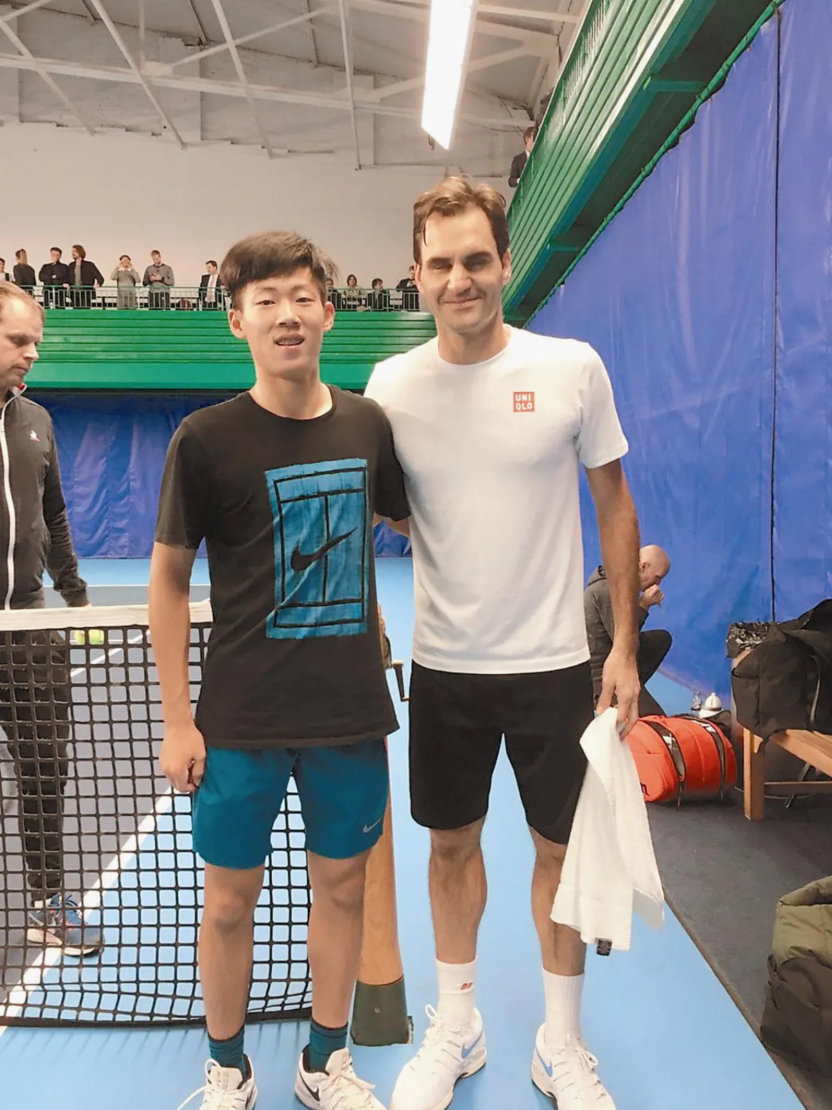 ATP年終賽陪練 曾俊欣、費爸揮拍