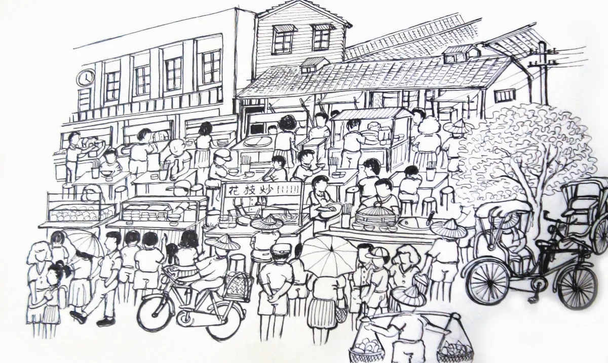 老藥師 手繪古早民雄鬧區