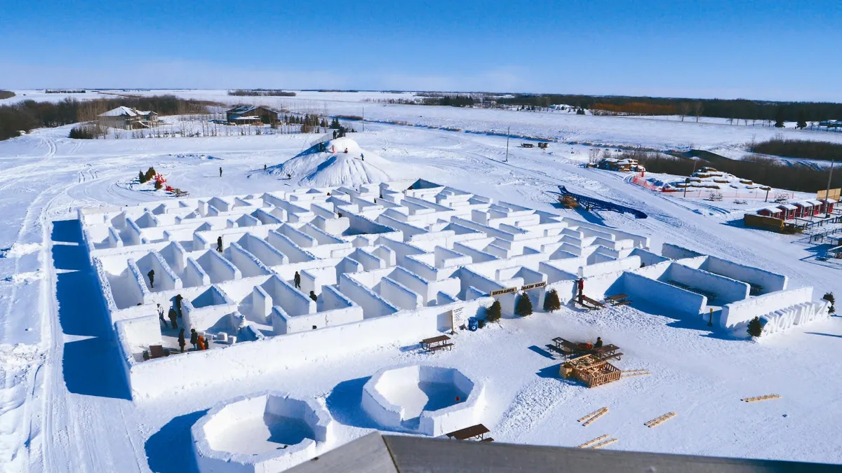 加國農夫 打造全球最大雪地迷宮