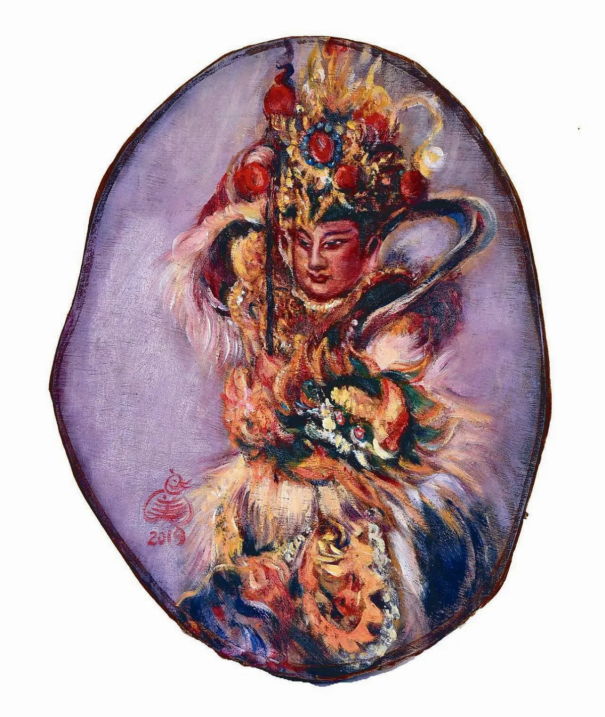 跳脫畫布 三太子躍上木材