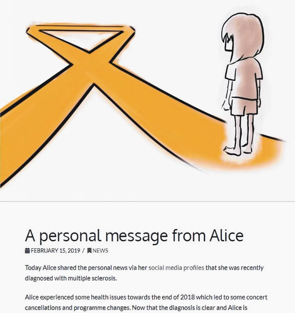 鋼琴家愛麗絲 罹多發性硬化症