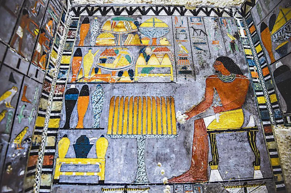 4300年前古墓出土 壁畫色彩依然鮮豔
