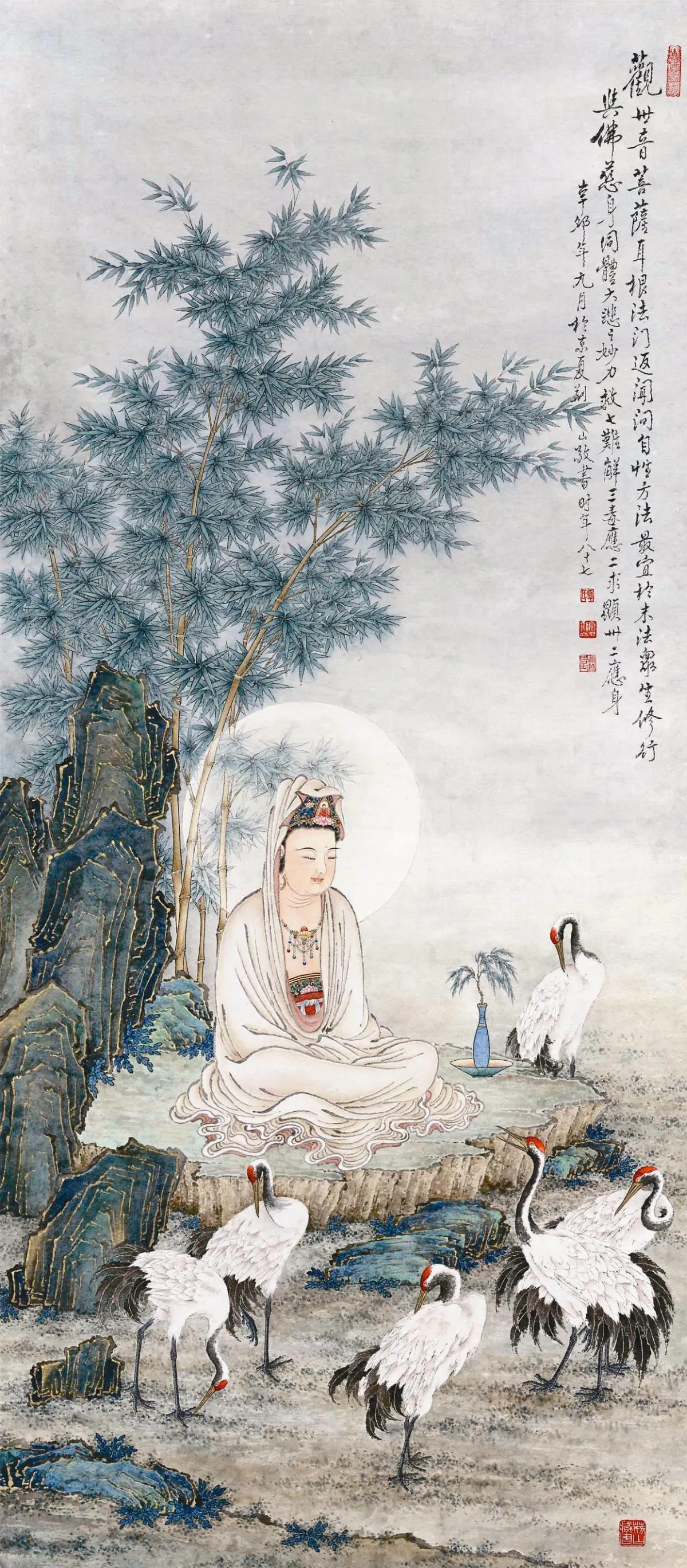 【荊山經典：佛畫藝術大師夏荊山名作特展】 竹鶴觀音