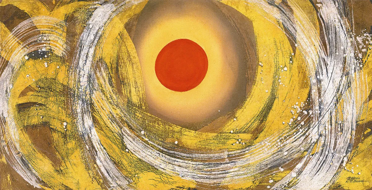 【跨域與融合──黃歌川百歲紀念巡迴展】 冰裂紋蠟染畫──創世紀