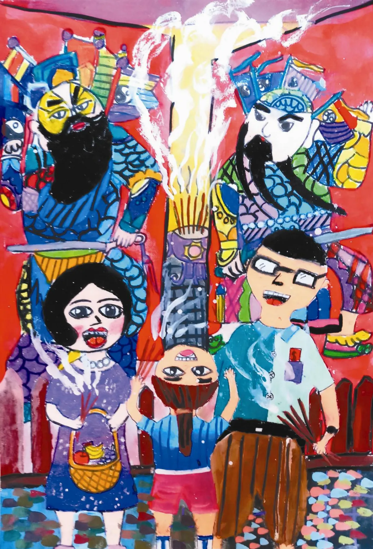 快樂塗鴉簿  祈求全家平安