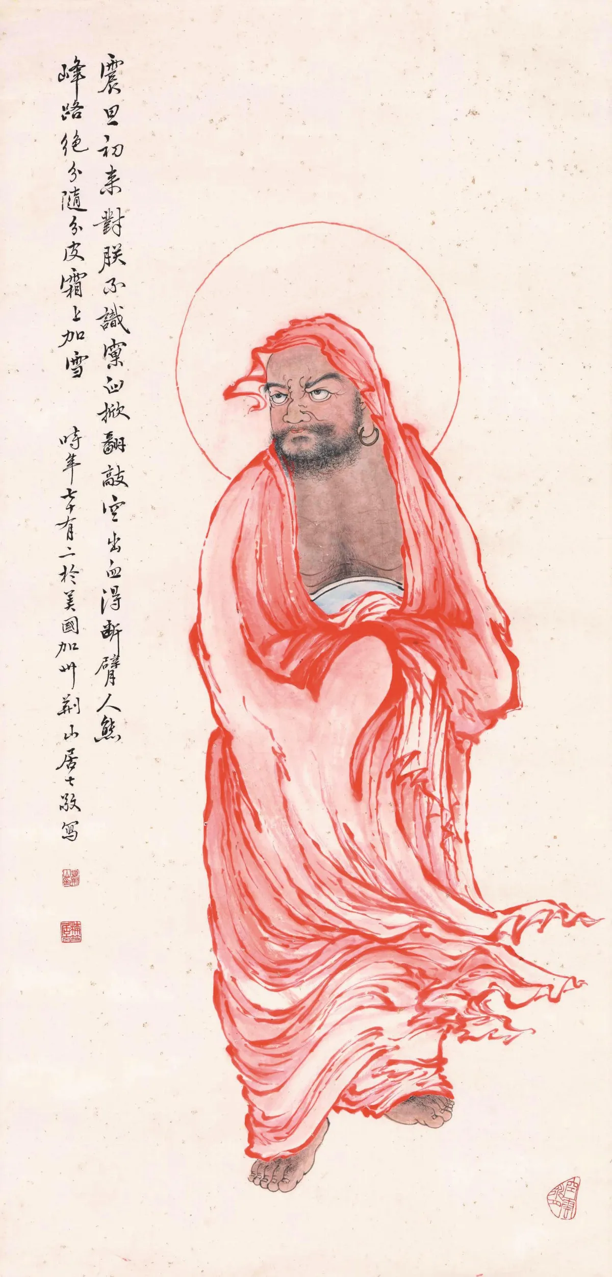 【荊山經典──佛畫藝術大師夏荊山名作特展】 紅衣達摩祖師