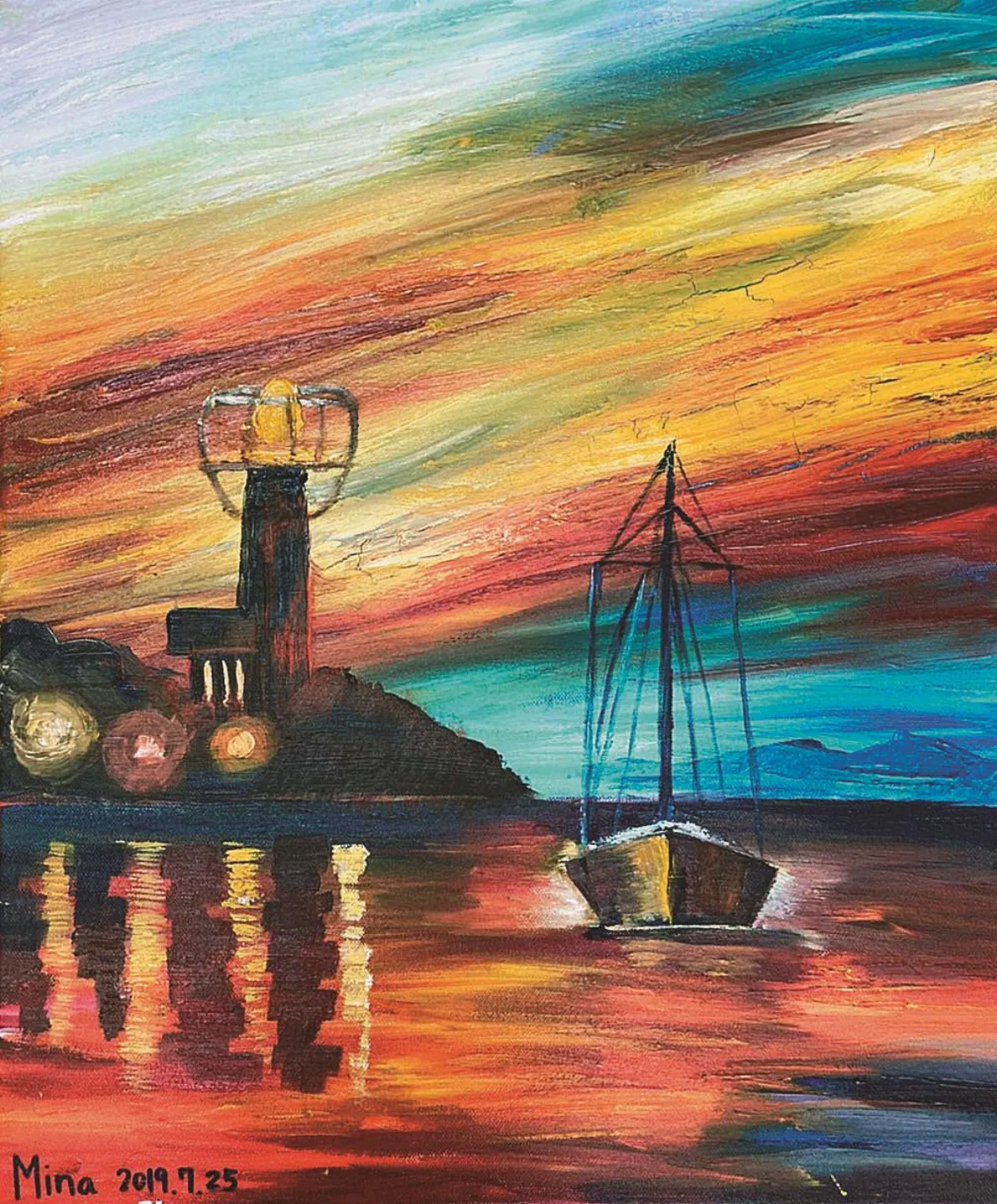青春藝林 燈塔夕陽