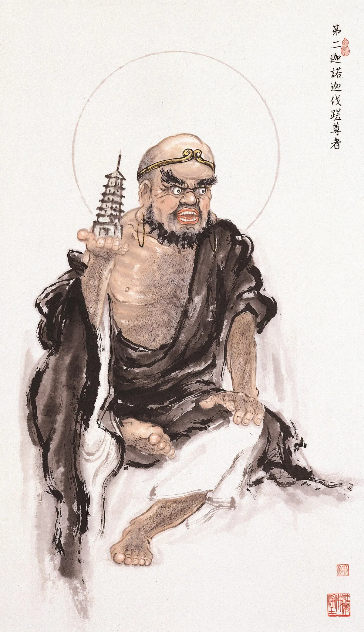 【慧松佛畫．十八羅漢系列】 迦諾迦伐蹉尊者