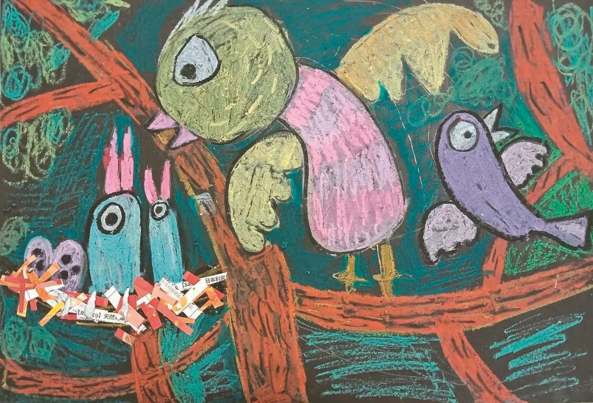 快樂塗鴉簿 辛苦的鳥媽媽