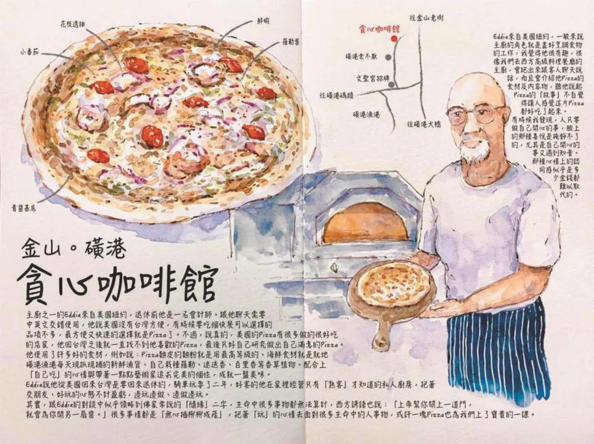 郭正宏用彩筆 速寫台2線旅圖