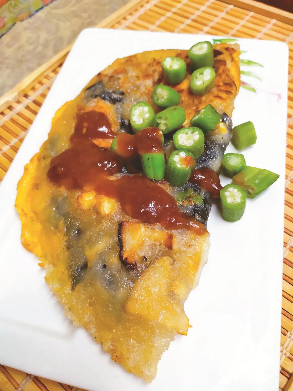 晶食堂 秋葵蔬菜煎