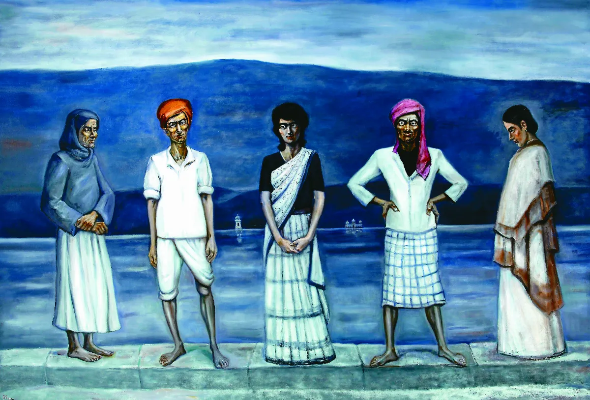 【寧靜的世界──陳景容88回顧展】 在河邊的五個尼泊爾人