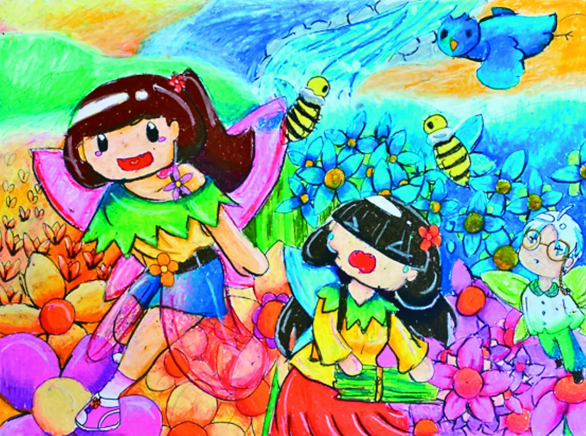 快樂塗鴉簿 美麗的花海