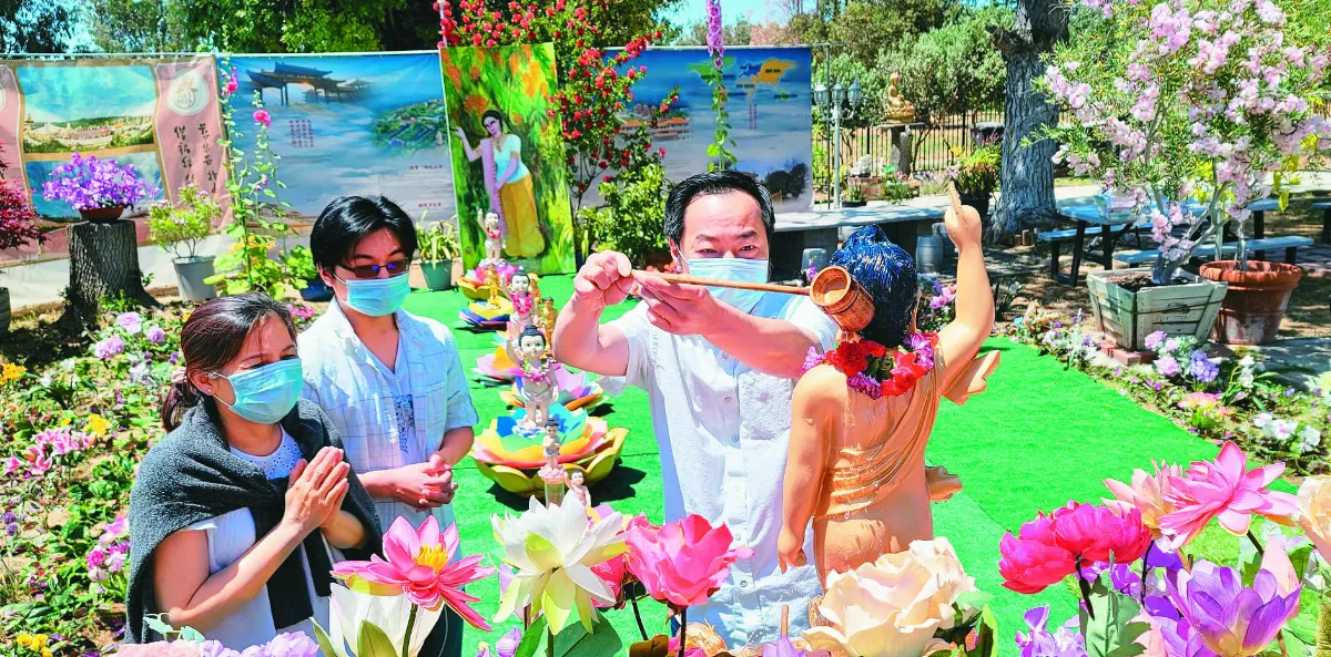 佛光山開山55周年 全球同步抄經修持  回響系列  菩提寺領眾浴佛 跨越種族宗教