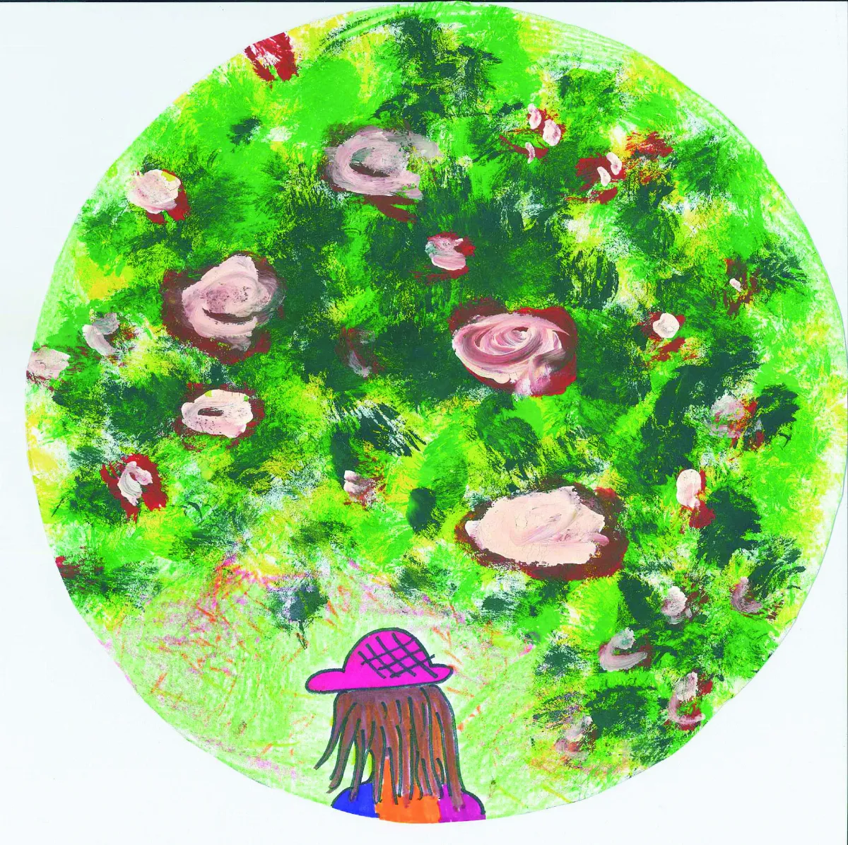 快樂塗鴉簿 賞花的少女