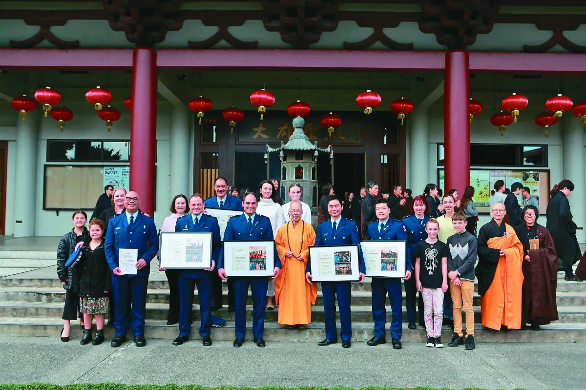 傳遞三好、四給  紐西蘭佛光山 向發心警員致謝