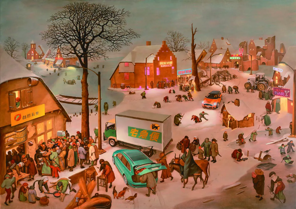 攤販入景 歐洲名畫滿滿台味