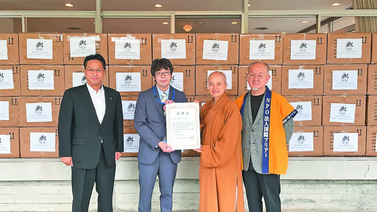 日本疫情攀升 佛光會捐面罩