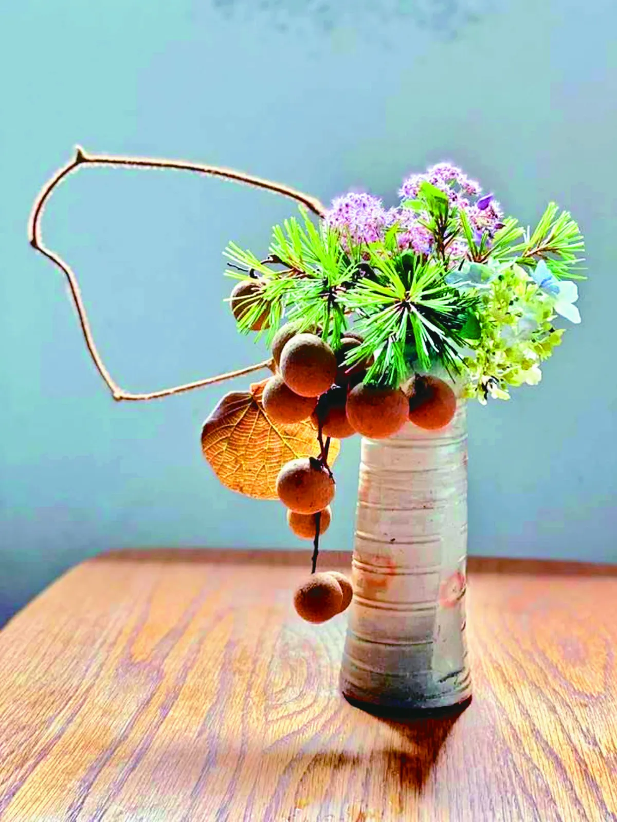 劉淑惠花道 阿里山花草當素材