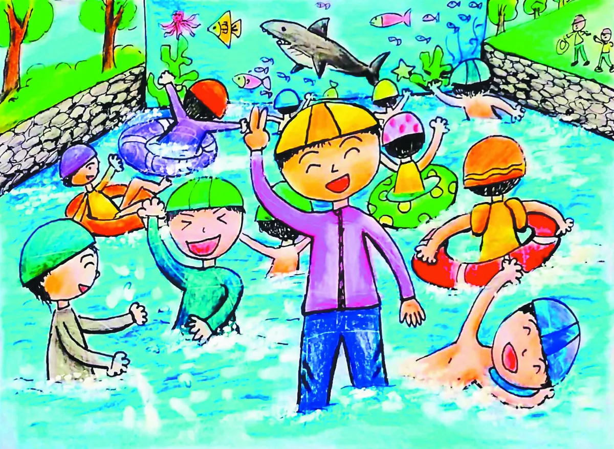 快樂塗鴉簿 解封戲水， 戲水解「瘋」！