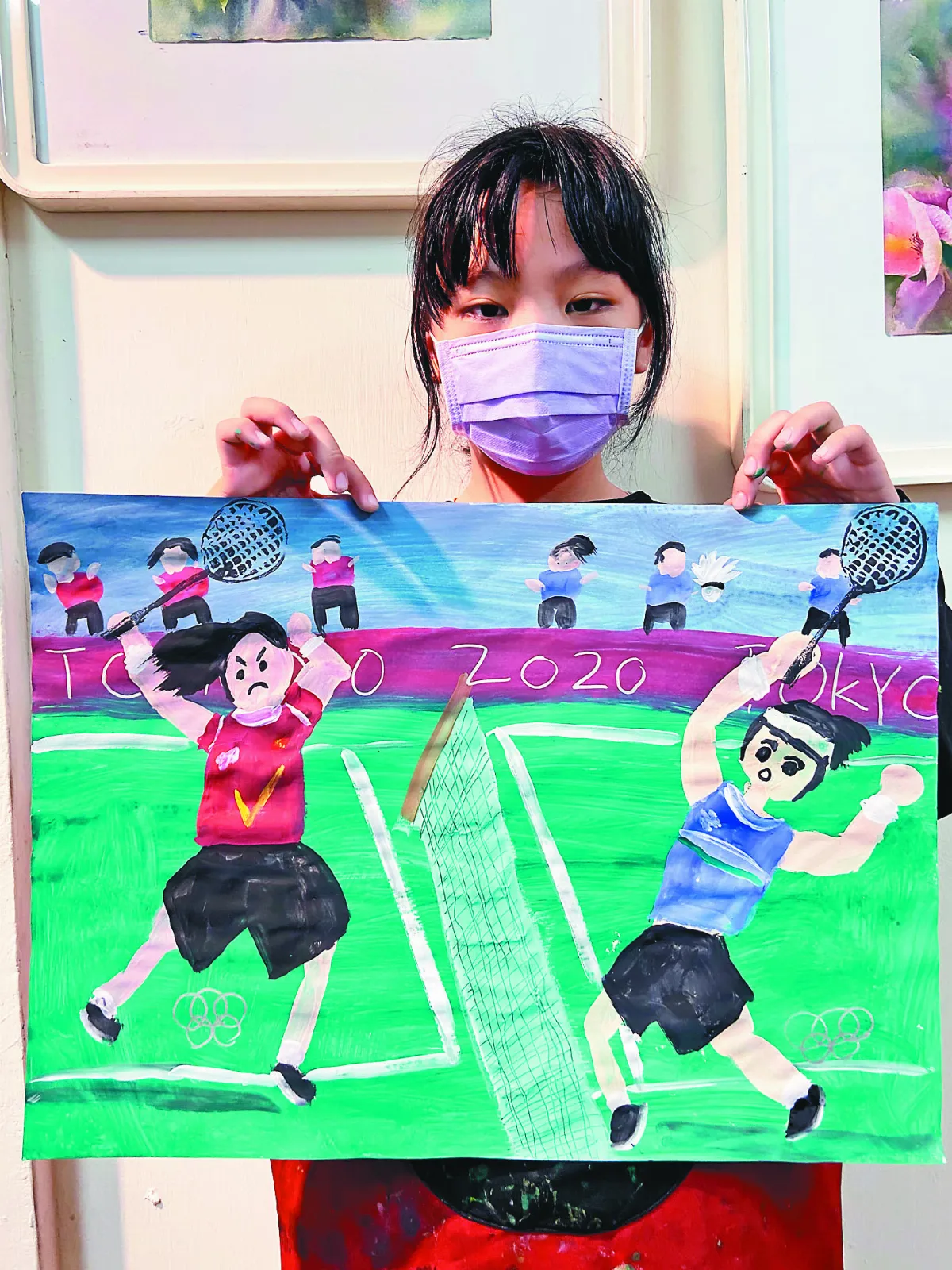 童畫天地 水彩人像技法 奧運羽球競賽