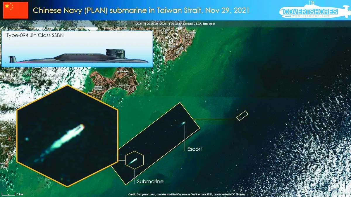 共軍潛艇 上浮過台海