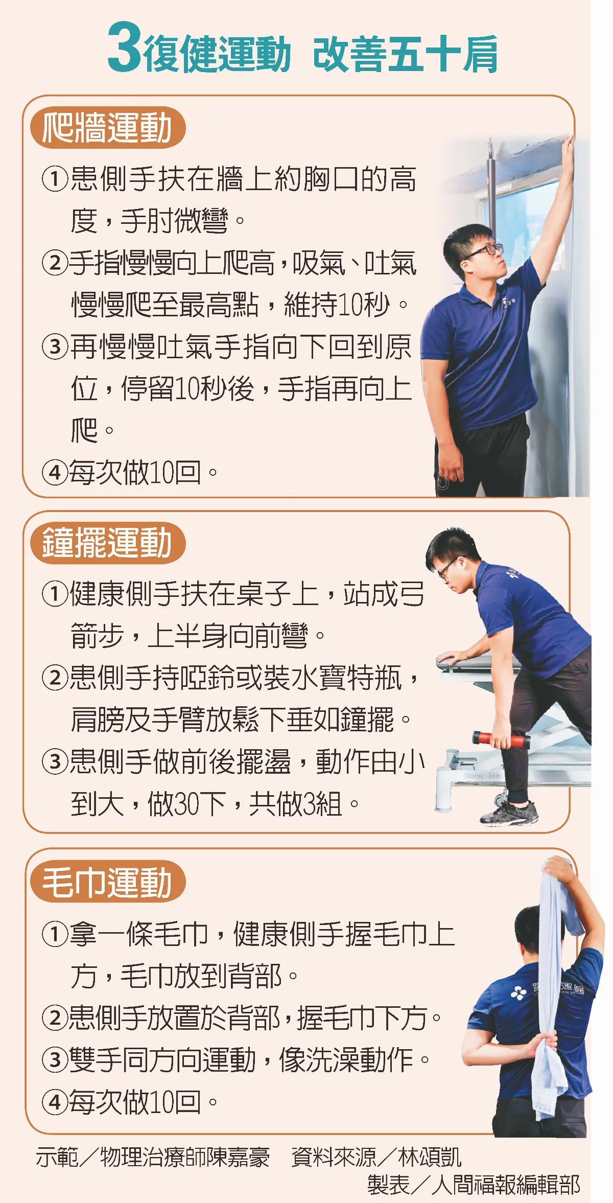 五十肩痛到抬不起手  3招復健運動可自救