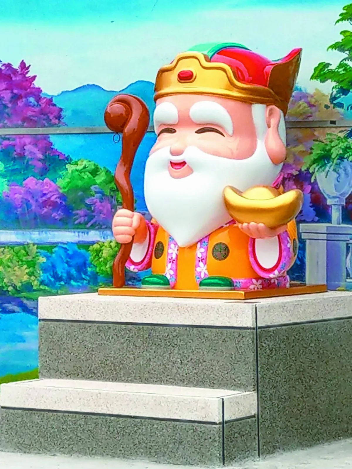 全台第一尊 泰和里土地公 客家花布穿上身