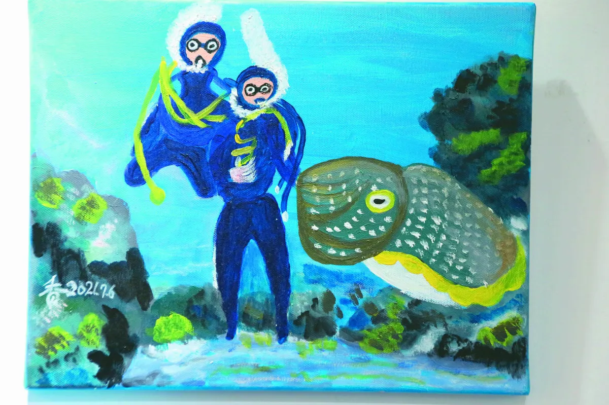 化思念為畫筆  素人阿嬤開畫展