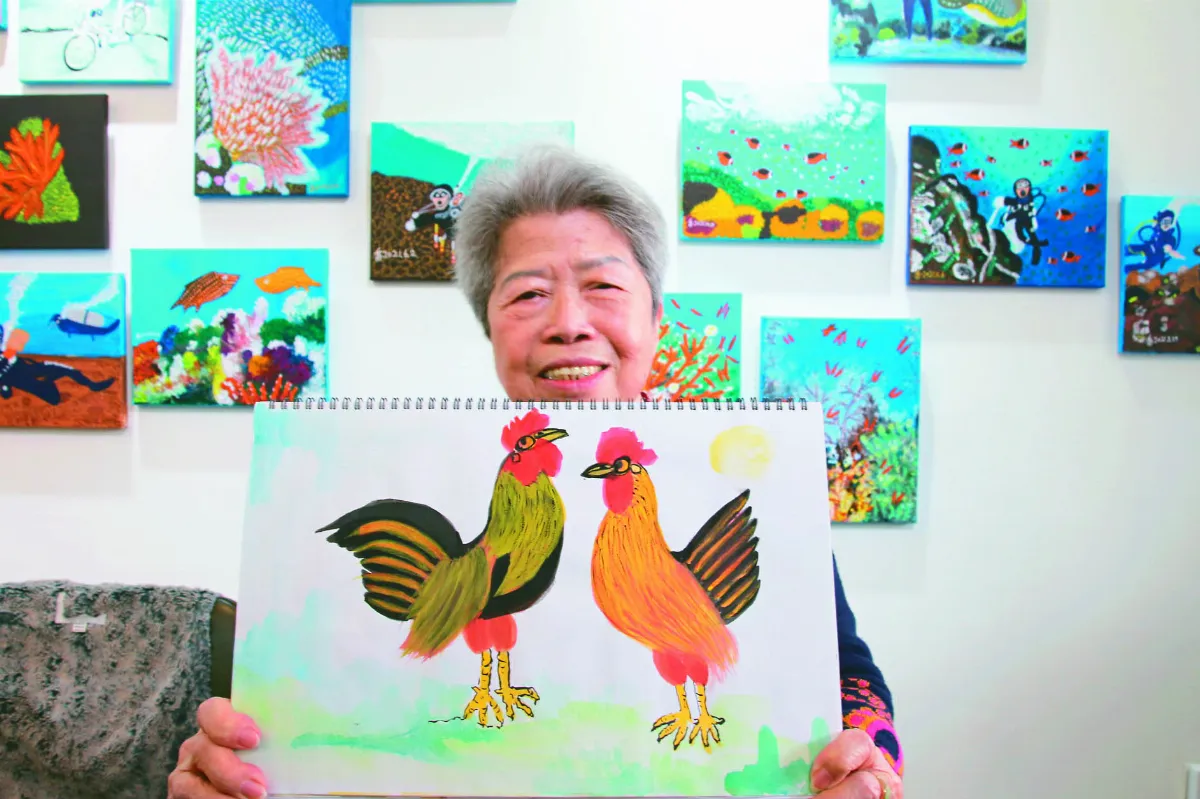 化思念為畫筆  素人阿嬤開畫展