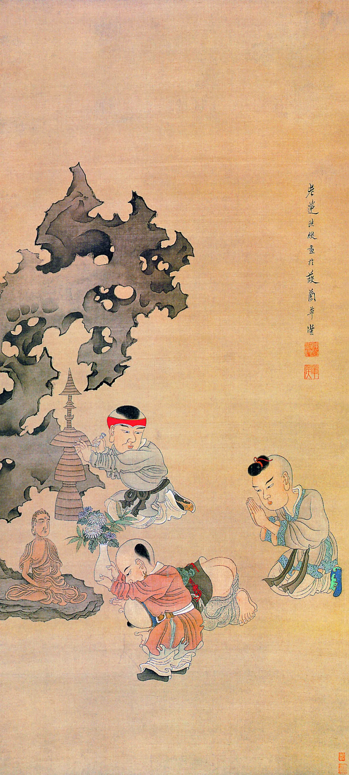 世界佛教藝術賞析 童子禮佛圖
